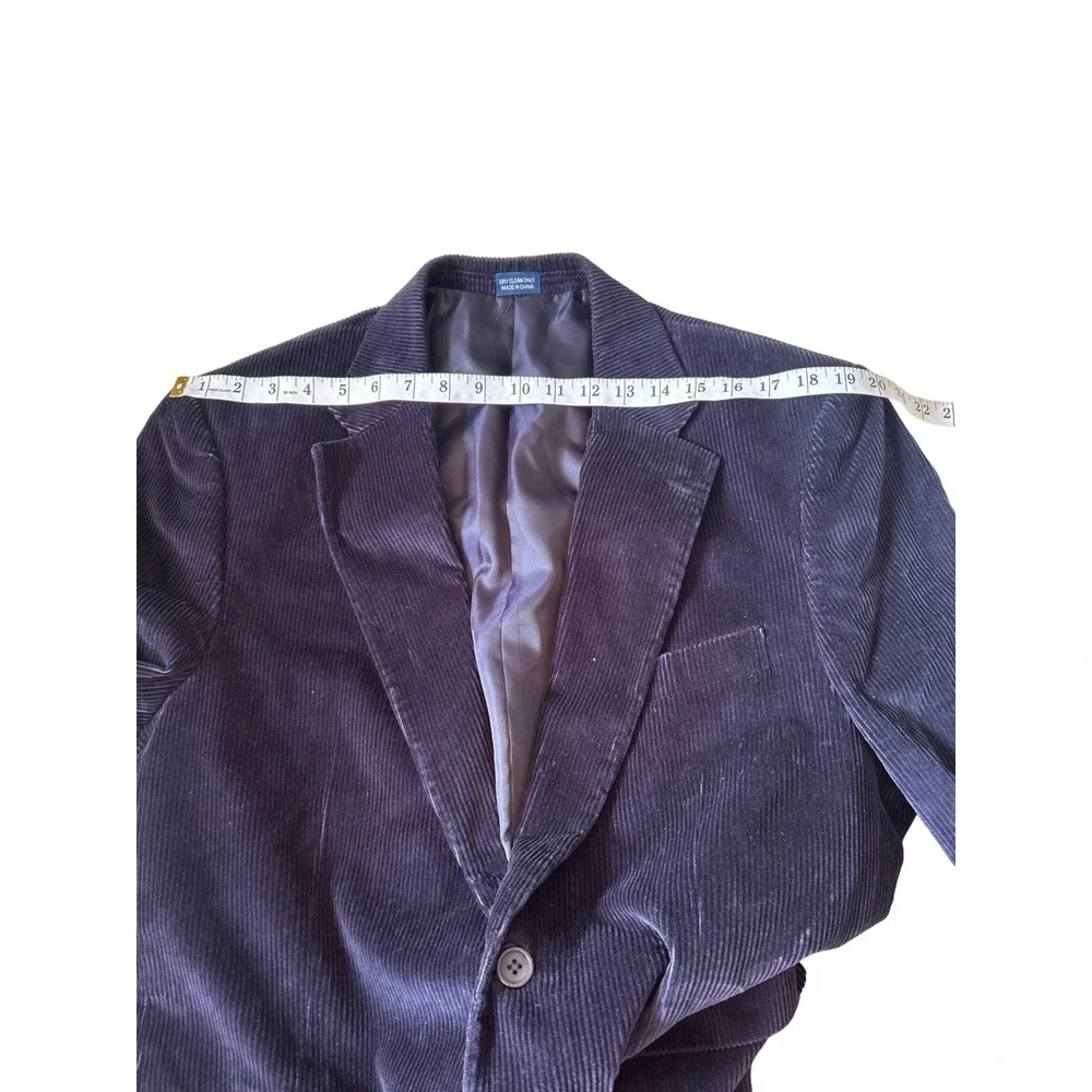 Mens Dark Navy Corduroy Blazer Jacket 42‎ Regular Cotton Single Breasted